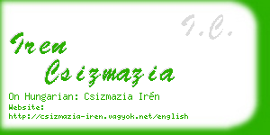 iren csizmazia business card